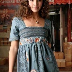 Free People Butterfly Top Beaded Crochet 8 M boho